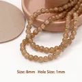 Perle in vetro ambrato da 8mm con foro da 1mm per la creazione di gioielli DIY - Perline tonde craquelé finto giada da 8 mm (20 pezzi)