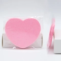 Pink heart-shaped compressed facial sponges made of natural wood pulp cellulose - Pink Heart 70x60x8mm 10 Pcs