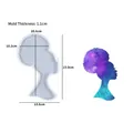 DIY Afro woman silhouette silicone mold for resin art coaster and wall hanging - NO.2 African Woman Silhouette-Large