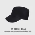 Chapeau équestre classique en lin noir avec large bord et maille texturée respirante - Réglable (54-58cm) / Noir