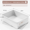 White minimalist bra organizer box with lid, fits 12 bras, size 33x25.5x12.5cm - No Compartments with Lid / Seasalt Grey - Bra Box