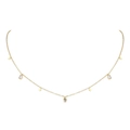 Collana minimalista placcata oro con ciondoli a goccia in zircone e gocce lucide - Collana a Goccia / Oro