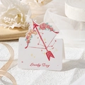 White floral greeting card with red bow watercolor art and Lovely Day script - Cupid's Arrow