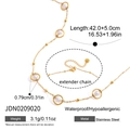 Détail du collier de perles en acier inoxydable plaqué or 18 carats avec l'extension - Perle Artificielle Ronde (JDN0209020)