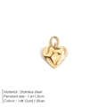 Golden heart-shaped stainless steel pendant with 14K gold finish and 1.4x1.3cm dimensions - Smooth 3D Heart (BP43492) / 14x13mm / Gold