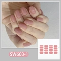 Minimalist glossy nude pink nail polish stickers model SW603-1 for elegant gradient manicure - Nude Pink