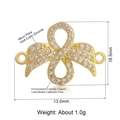 Golden infinity wing pendant link with AAA cubic zirconia in copper for jewelry making - Gold Wings Figure 8 (1)