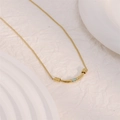 Elegante collana placcata oro 18k con pendente in pietra blu su una catenina sottile - Pietra Blu Chiaro (X930 Oro)