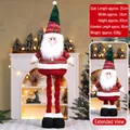 Telescopic plush Santa Claus figure with adjustable legs for Christmas home decoration - Striped Large 92CM Telescopic Santa