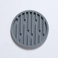 Dark grey thick silicone coaster with vertical grid design for insulation and drainage - Drain Style / Gray