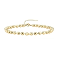 Macro shot of gold beaded bracelet featuring a lobster clasp and adjustable extension chain - Bead Chain Style 3 / Gold