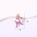 Cute purple reindeer enamel charm with gold frame and size markings of 2CM by 1.7CM - Purple Elk Style 1