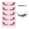 Dramatic cat-eye false eyelashes 5-pair pack in black, model 3DMAO-27 with specific lengths - 3DMAO-27