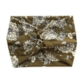 Olive green twisted floral wide headband for women running yoga and outdoor sports - Army Green Floral