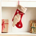 50cm Large red Christmas stocking with plush trim and Santa Claus embroidery applique - Red 3D Santa Style (Large) / 30*50cm
