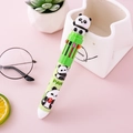 Penna a sfera panda 10 colori con statuina panda su fusto verde chiaro delicato - Panda Felice