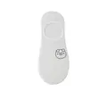 White low-cut invisible socks for women featuring a cute blue cartoon pig pattern - Pig
