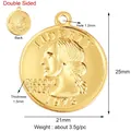 Gold Liberty coin pendant showing 1978 eagle design and 21mm-25mm size details - L133648-Gold