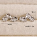 Silver leaf earrings in polished stainless steel with unique triple petal design - YTE1168 Three-petal Leaf / Steel