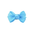Handmade small light blue grosgrain ribbon bow hair clip with textured ribbed finish - Light Blue (7)