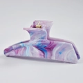 Hair claw clip with purple, blue and white marble pattern in high-quality acetate finish - 3# Purple Marble Hair Claw