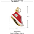 Detail view of red shoe enamel pendant with dimensions 20x10mm and weight 1.7g - Red Sneaker (3Pcs)
