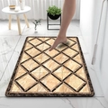 Absorbent diatom mud bath mat with geometric marble pattern and non-slip backing - 40*60cm / Earthy Yellow