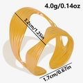 Macro detail of gold S-shaped open ring showing 3.2cm width and 1.7cm opening size - Gold (J899-G)