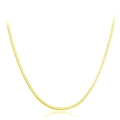 Elegant gold flat snake chain necklace made of S925 sterling silver for women - Gold