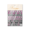 3D relief nail stickers featuring heart patterns with black and white cow print texture - TA226-Relief Heart Cow Print