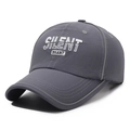 Dark gray quick-dry baseball cap with white SILENT 3D embroidery and structured visor - Adjustable / Dark Gray