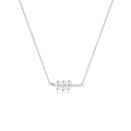 Collier minimaliste en argent sterling S925 avec pendentif feuille sur fond blanc - Argent 925 / Argenté