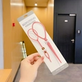 Pink hair styling tool set with two ponytail loops on white card packaging - Hair-pulling Needle - Meat Powder Two-piece Set