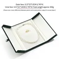 Dark green velvet jewelry box for pearl set with snaps in retro European style - No. 1 / Dark Green Necklace Set Box
