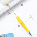 DIY plastic beaded ballpoint pen in bright yellow with telescopic stainless steel rod - New Lemon Yellow