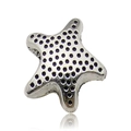 Antique silver starfish pendant bead with dotted texture on a clean white background - 1pc Starfish Bead