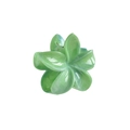 Macro detail of mint green plumeria flower hair claw clip with marble resin texture - Green Cloud Pattern 8cm