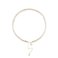 Natural freshwater pearl necklace with heart pendant and gold lobster clasp for women - Pearl Heart Necklace / White/Gold