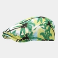Vintage tropical palm tree print ivy cap in yellow and green for outdoor casual wear - Adjustable / Fresh Yellow Green Palm Print (2#)