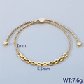 Golden hollow titanium steel bracelet with sparkling slider clasp and heart charms - Gold Rhinestone Heart Adjustable Style (KB189687-Z)