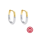 Boucles d'oreilles classiques en argent sterling S925 bicolores or et argent - Argent 925 / Bicolore Or et Argent