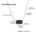 Spécifications détaillées de la taille du pendentif malachite sur chaîne acier - Malachite