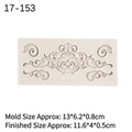 Baroque vine fondant silicone mold for DIY cake decorating in a 13x6.2x0.8cm size - No. 1 / Gray