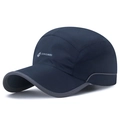 Gorra solar de secado rápido azul oscuro con malla transpirable y logotipo DINGMEI - Ajustable / Azul marino