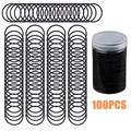 Set di 100 elastici neri per capelli ad alta elasticità in un barattolo trasparente - 100 pezzi/barattolo / Nero