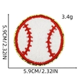 Detail showing 5.9cm baseball chenille embroidery patch with gold sequins and soft texture - Chenille Baseball Patch 1#