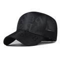 Dettaglio del cappello mesh nero con motivo B pied-de-poule e tessuto traspirante estivo - M (56-58cm) / Pied-de-poule Nero
