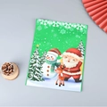 Sacchetto regalo di Natale verde con motivi di Babbo Natale, pupazzo di neve e renna - 24*32 Verde Natale
