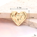 Goldenes Herz-Metall-Accessoire mit Struktur, Größe 2,7x2,5 cm, Gewicht 7 g - D2652 Herz Gold