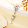 Thorn heart cartilage earring with purple gemstone and teardrop pendant in silver finish - Blue Purple (Single)